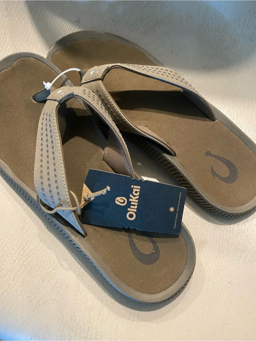 OLUKAI Men Ulele color mustang Sandals 12 NEW
